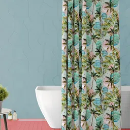 ArtzFolio White & Green Printed Waterproof Shower Curtain-image-15