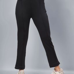 Plus Size Women Solid Relaxed High-Rise Wrinkle Free Trousers-picture-14