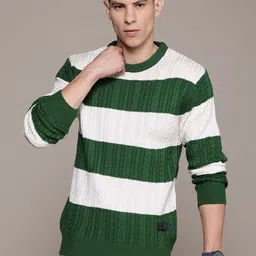 The Roadster Lifestyle Co. Acrylic Striped Pullover-picture-29