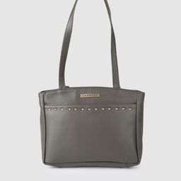 Caprese Grey Solid Structured Shoulder Bag-13