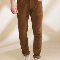 Being Human Brown Cotton Regular Fit Solid Jeans-image-64