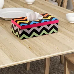 SEJ by Nisha Gupta Multicolor Wooden Tissue Paper Box Holder - Set of 1-44