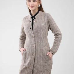 Monte Carlo Beige Blend Wool Woven Design Coat-image-46