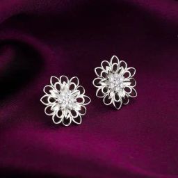 GIVA 92.5 Sterling Silver Blooming Flower Stud Earrings for Women-image-81