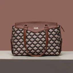 Zouk Bidri Kaiser Black & White Jute Printed Tote Handbag image 1