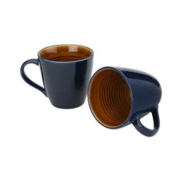 BODHI HOUSE Blue 2 Pieces Ceramic Dishwasher & Microwave Safe Glossy Mugs 350 ml-38