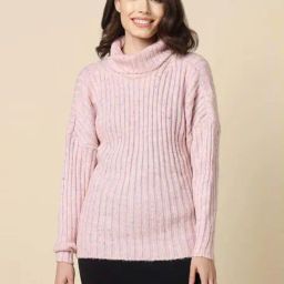 Allen Solly Pink Cotton Self Pattern Sweater-picture-9