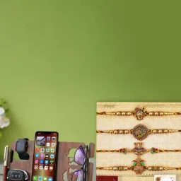 eCraftIndia Assorted Multicolor Rakhi with Holder-image-61