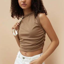 Ginger By Lifestyle Beige Regular Fit Crop Top-picture-18