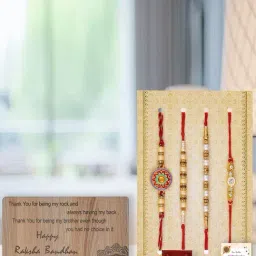 eCraftIndia Assorted Multicolor Rakhi with Showpiece-image-83