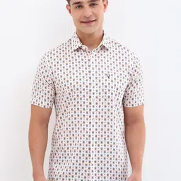 Allen Solly Men Spread Collar Floral Printed Cotton Linen Slim Fit Casual Shirt-picture-30