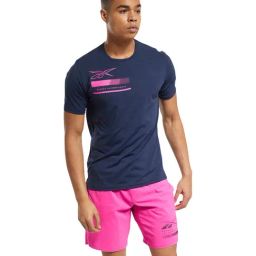 Reebok Navy Slim Fit Print T-Shirt-picture-34