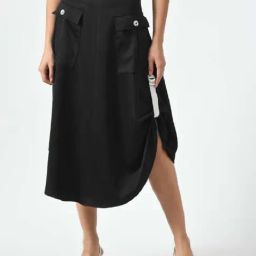 Office & You Black A-Line Skirt-image-68