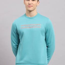 Monte Carlo Blue Regular Fit Logo Printed Sweatshirt-image-50