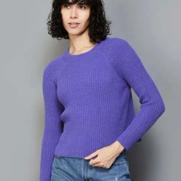 Ginger by Lifestyle Purple Self Pattern Sweater-image-28