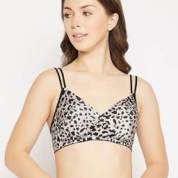 Clovia Black & Beige Non Wired Padded T-Shirt Bra-image-55