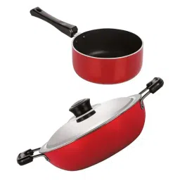 Nirlon Red Aluminium Non-Stick Cookware Set of 2-39
