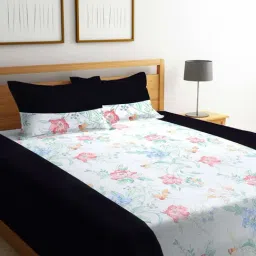 Klotthe Printed Multicolor 350 TC Cotton Queen Bed Cover with 2 Pillow Covers-picture-15