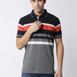 Dragon Hill Multi Slim Fit Striped Polo T-Shirt-image-23