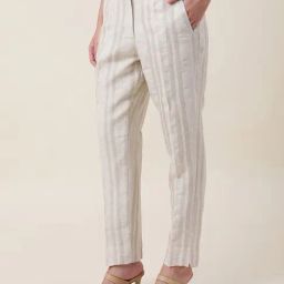 Fabindia Off-White Striped Pants-image-66