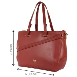Baggit Red Solid Large Handbag image 5