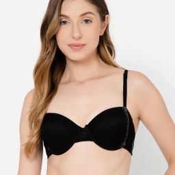 Clovia Black Half Coverage Balconette Bra-image-67