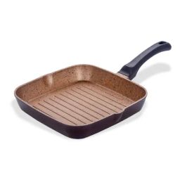 Sumeet Granite Finish NonStick Peach Stainless Steel Round Shape Grill Pan 1.9L-44