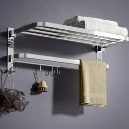GLOXY Silver-Toned Stainless Steel Towel Holder-picture-40