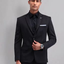 Ad By Arvind Black Regular Fit Blazer-image-18