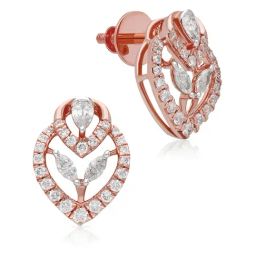 Malabar Gold and Diamonds BIS Hallmark 18k Rose Gold Diamond Stud Earrings-picture-34