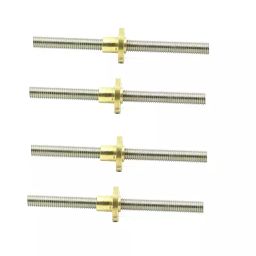 Invento 150mm (0.15 mtr) SS304 Threaded Rod M6 6mm OD + M6 nut 1mm Pitch 6mm T Nut Brass round Flange Single Nut for 3D Printer CNC Robotics ISC 1877-1B-picture-22