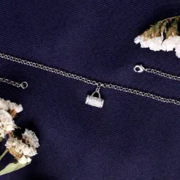 The Real Effect London 800 Sterling Silver White Gold Anklet for Women-image-58
