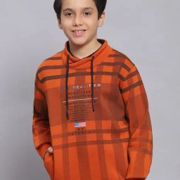 Monte Carlo Kids Rust Checks Full Sleeves Sweatshirt-image-58