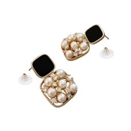Oomph Pearls Square Western Partywear Black Drop Earrings image 5