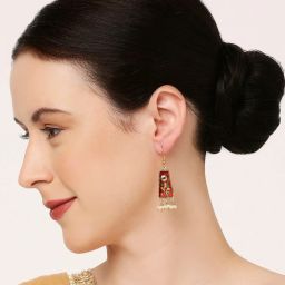 Oomph Meenakari Small With Kundan & Pearls Multicolor Drop Earrings - Set of 3 image 5