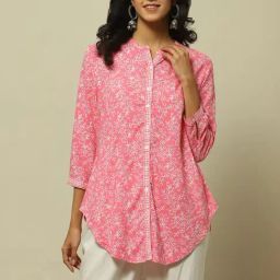 Rangriti Pink Printed Tunic-image-28