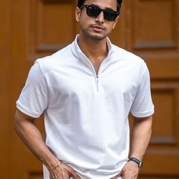 Maniac High Neck Cotton Slim Fit T-shirt-image-44