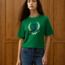 U.S. Polo Assn. Green Cotton Boxy Fit Printed T-Shirt-picture-17