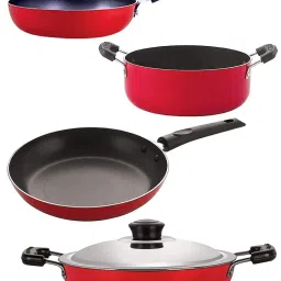 Nirlon Red Aluminium Non- Stick Cookware - Set of 4 image 2