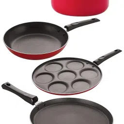 Nirlon Red Aluminium Non- Stick Cookware - Set of 4 image 2