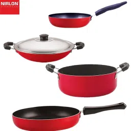 Nirlon Red Aluminium Non- Stick Cookware - Set of 4 image 1