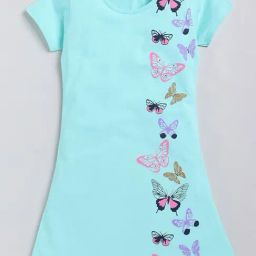Todd N Teen Kids Blue Printed Nighty-image-41
