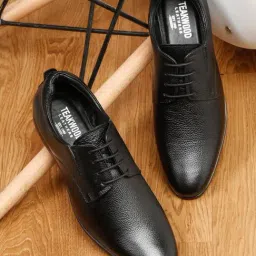 Teakwood Leathers Men's Black Derby Shoes-image-49