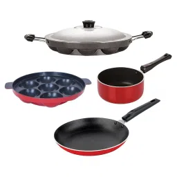 Nirlon Red Aluminium Non- Stick Cookware - Set of 4 image 1