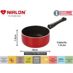 Nirlon Red Aluminium Non- Stick Cookware - Set of 4 image 2