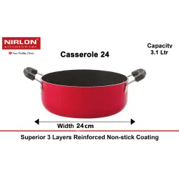 Nirlon Red Aluminium Non- Stick Cookware - Set of 4 image 4