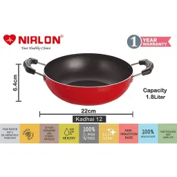 Nirlon Red Aluminium Non- Stick Cookware - Set of 4 image 4