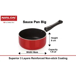 Nirlon Red Aluminium Non- Stick Cookware - Set of 4 image 5