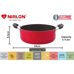 Nirlon Red Aluminium Non- Stick Cookware - Set of 4 image 5
