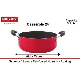 Nirlon Red Aluminium Non- Stick Cookware - Set of 4 image 5